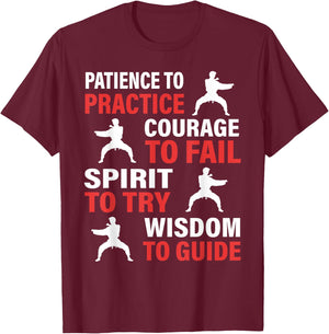 Karate Student Teacher Trainee Trainer Karateka Practitioner Men Women Girls Kids T-Shirt - T-Shirt | Maroon