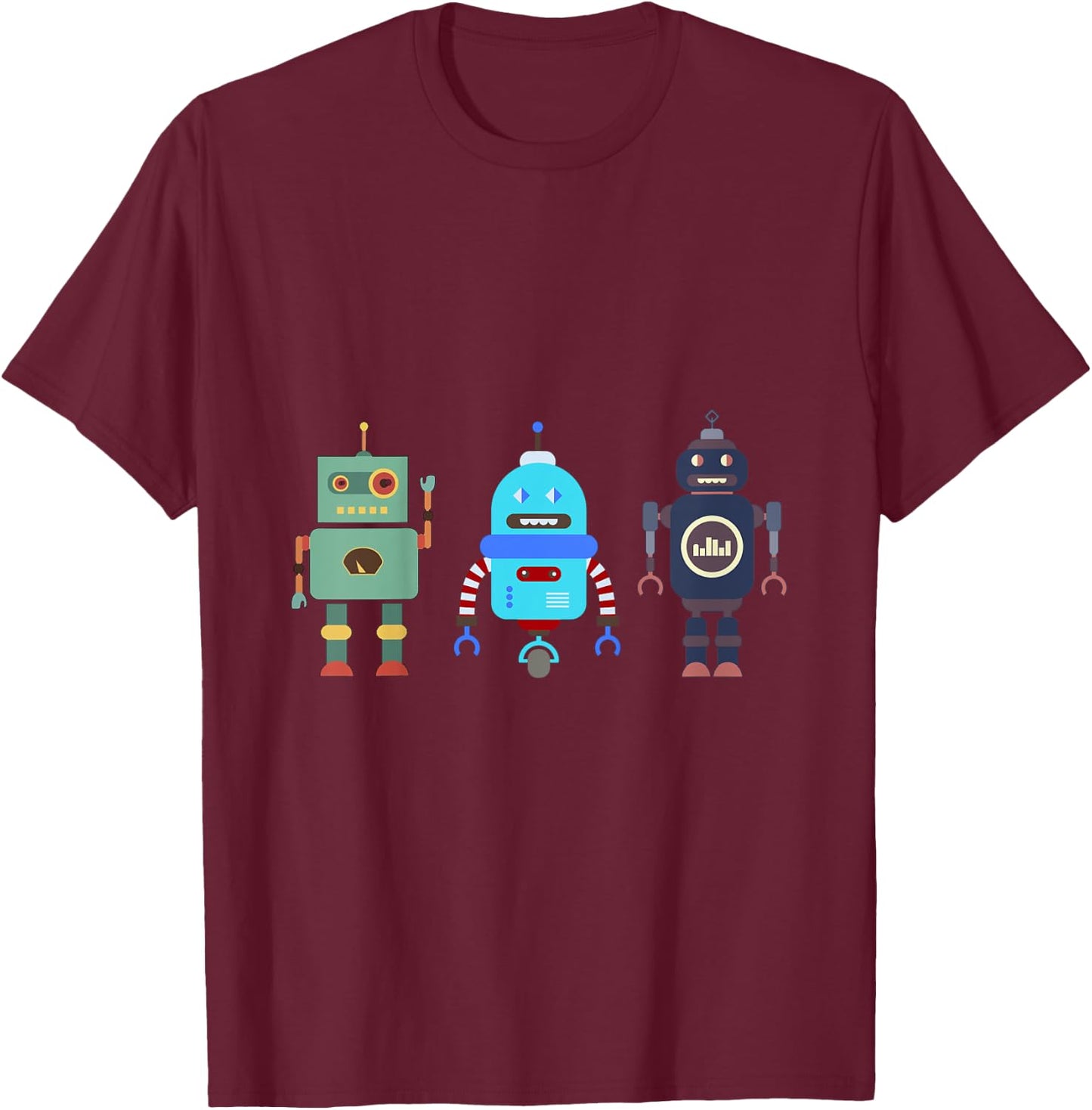 I love Robot Gift All Ages Robotic Kids Girls Boys Robot T-Shirt - T-Shirt | Maroon