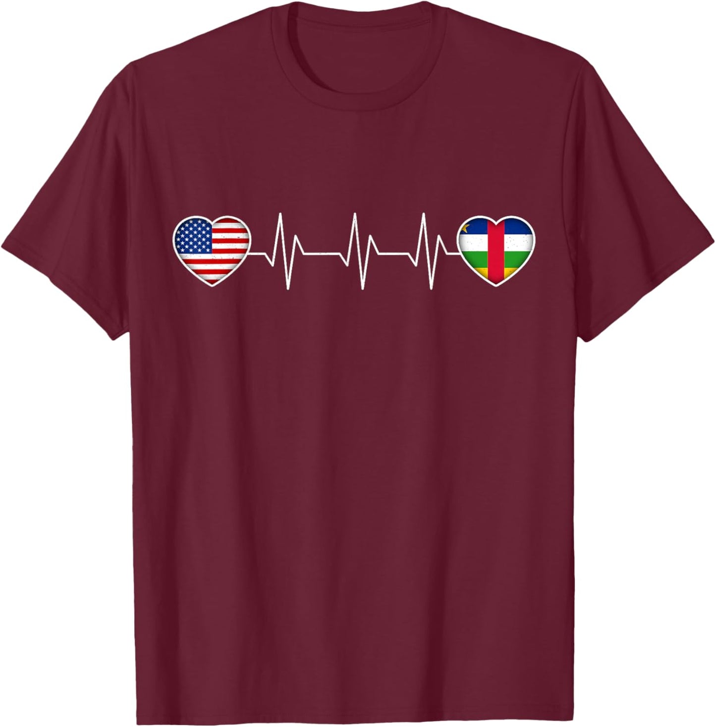 Central African Republic & USA T-Shirt - T-Shirt | Maroon