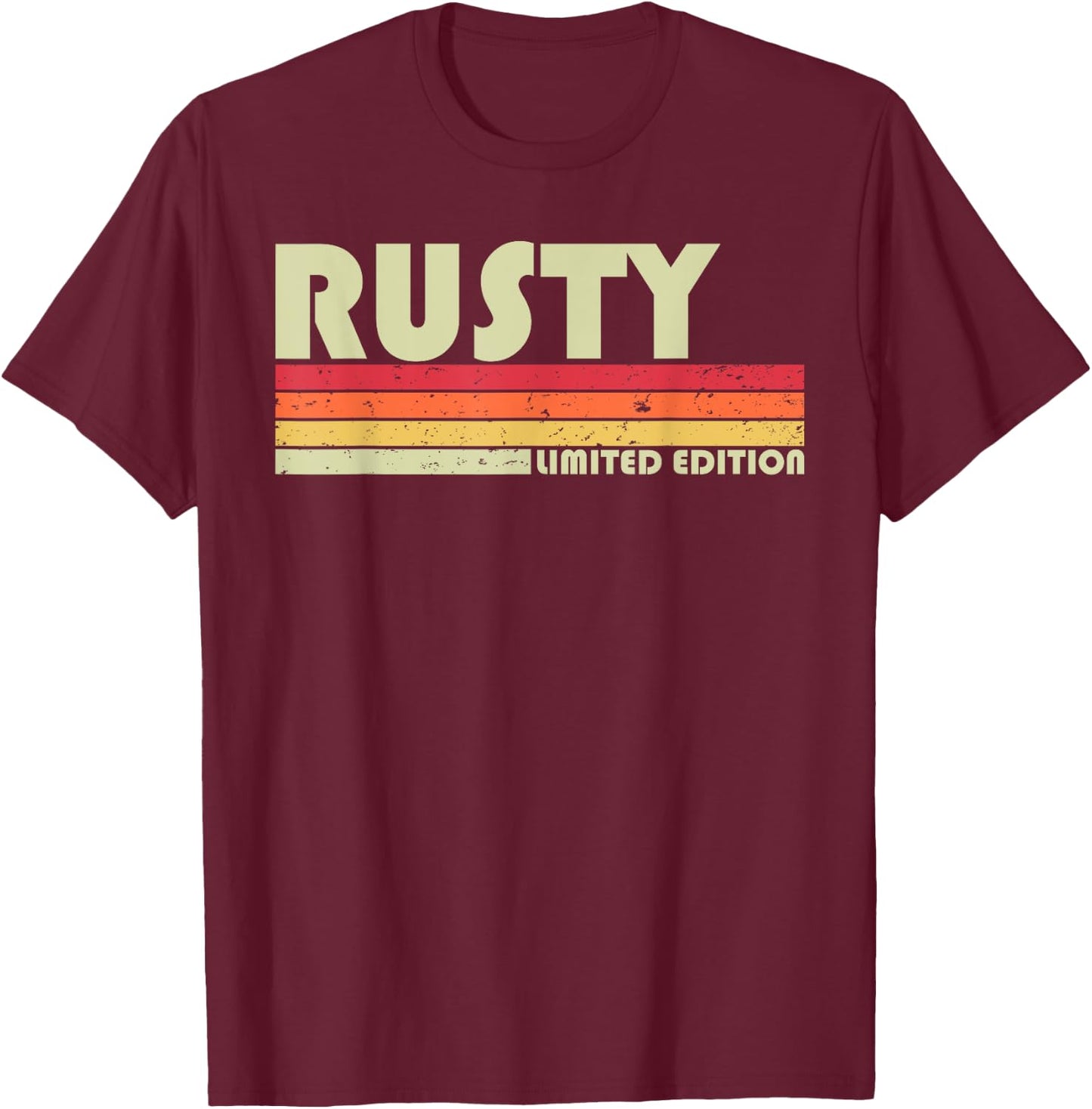 RUSTY Gift Name Personalized Funny Retro Vintage Birthday T-Shirt - T-Shirt | Maroon