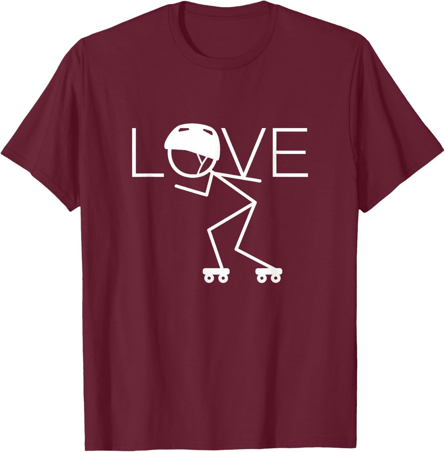 Roller Derby Girls Women Roller Skating Team Gifts Love T-Shirt - T-Shirt | Maroon