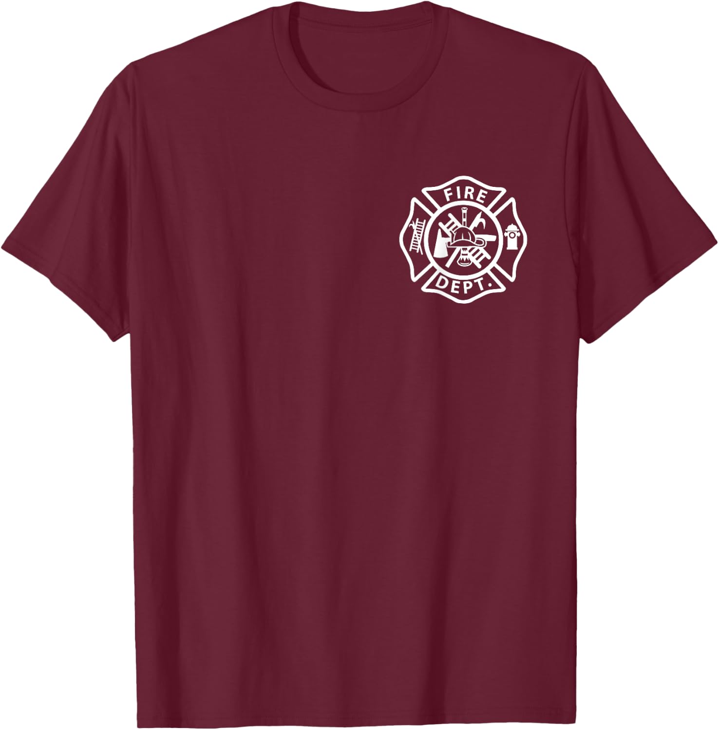 Fire Department Logo Uniform Fireman Symbol Firefighter Gear T-Shirt - T-Shirt | Maroon