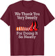 Wizard of Oz - We Thank You Very Sweetly T-Shirt - T-Shirt | Maroon