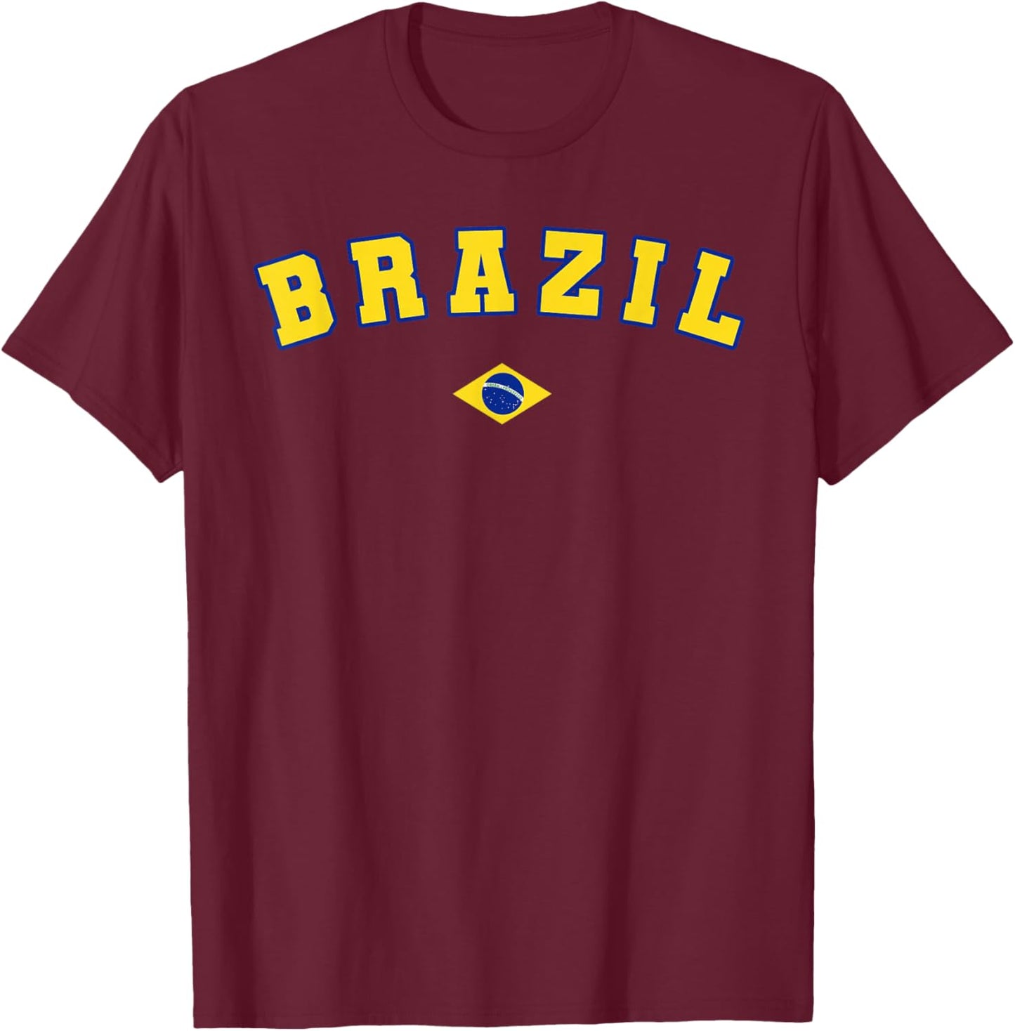 Brazil Gift Brazilian Brasil Flag Vintage brasileiro T-Shirt - T-Shirt | Maroon