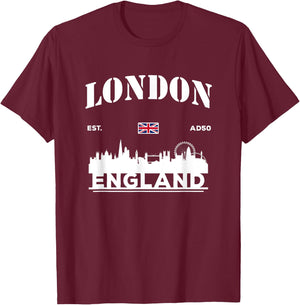 Cool London England City: English / British Travel Souvenir T-Shirt - T-Shirt | Maroon