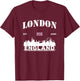 Cool London England City: English / British Travel Souvenir T-Shirt - T-Shirt | Maroon
