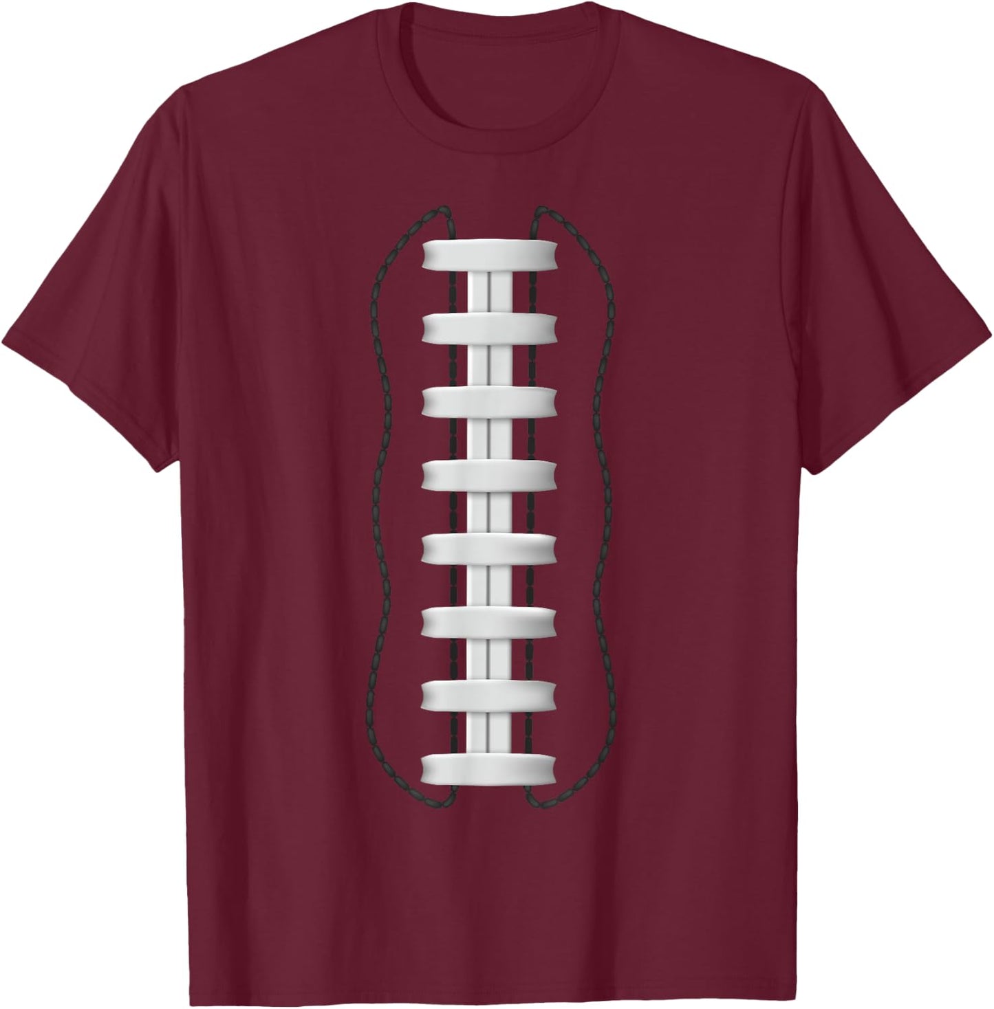 Football Seam Fan Sunday Game Day Gift T-Shirt - T-Shirt | Maroon