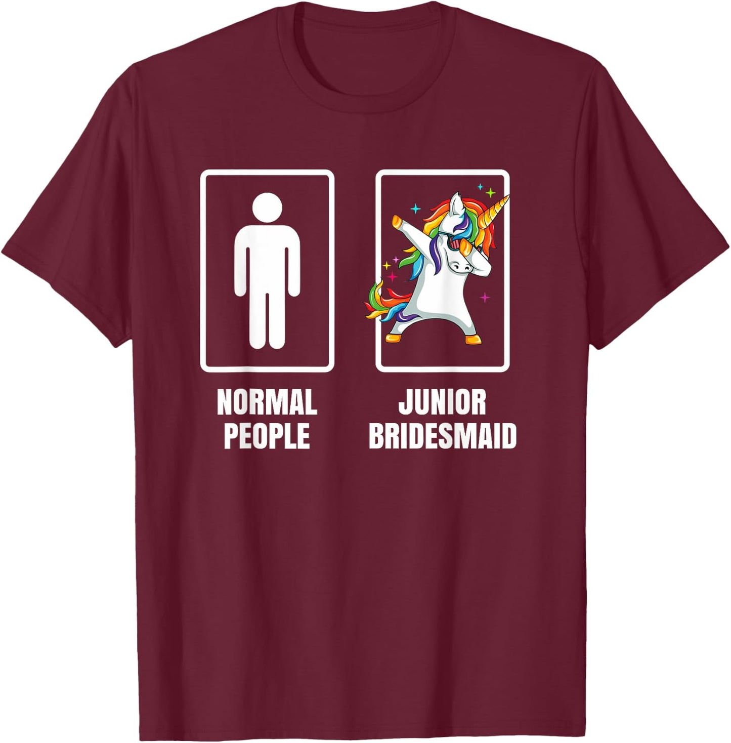 Dabbing Unicorn Kids Junior Bridesmaid Wedding Sunglasses T-Shirt - T-Shirt | Maroon