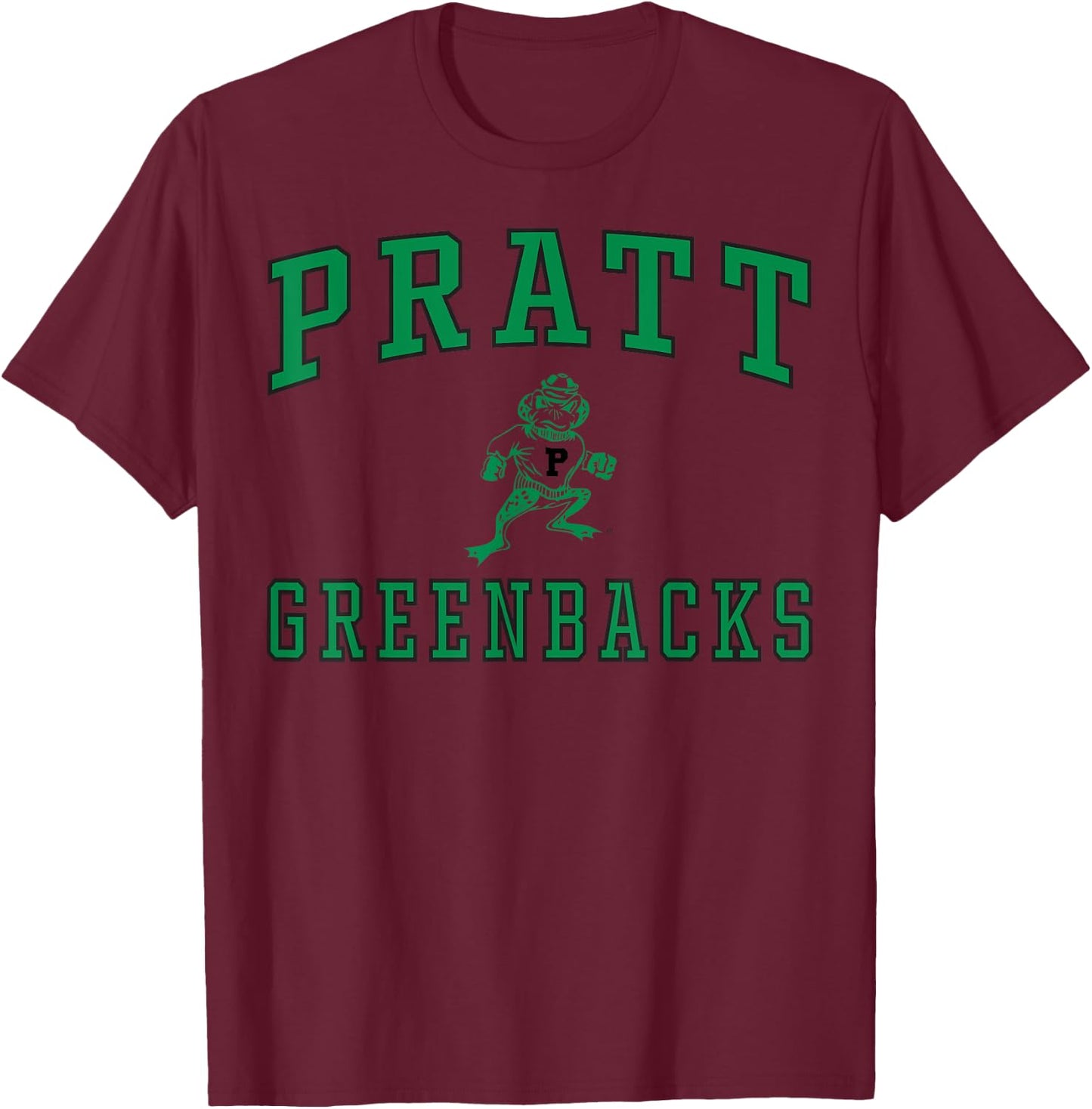 Pratt High School Greenbacks C1 T-Shirt - T-Shirt | Maroon