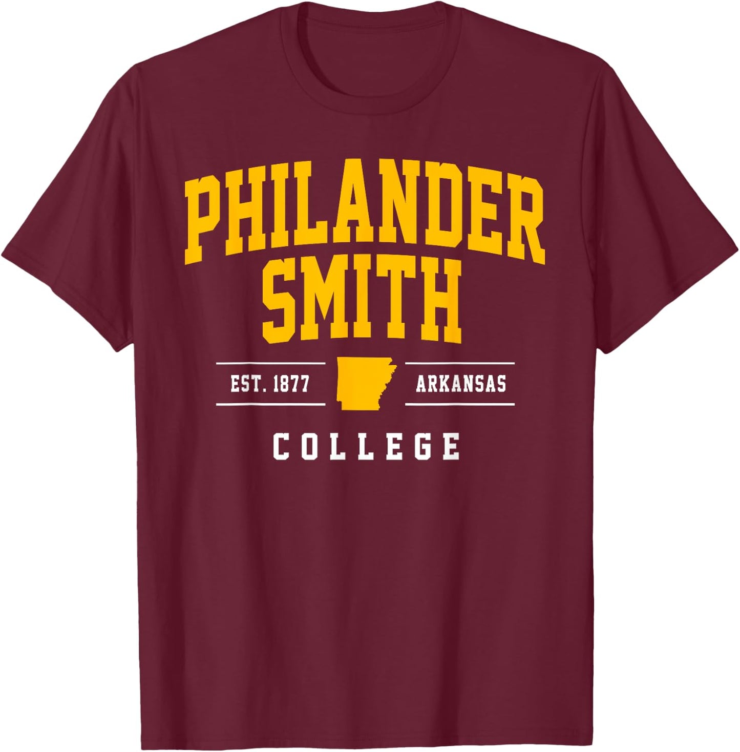 Philander Smith College Arch Vintage Design Men Women T-Shirt - T-Shirt | Maroon