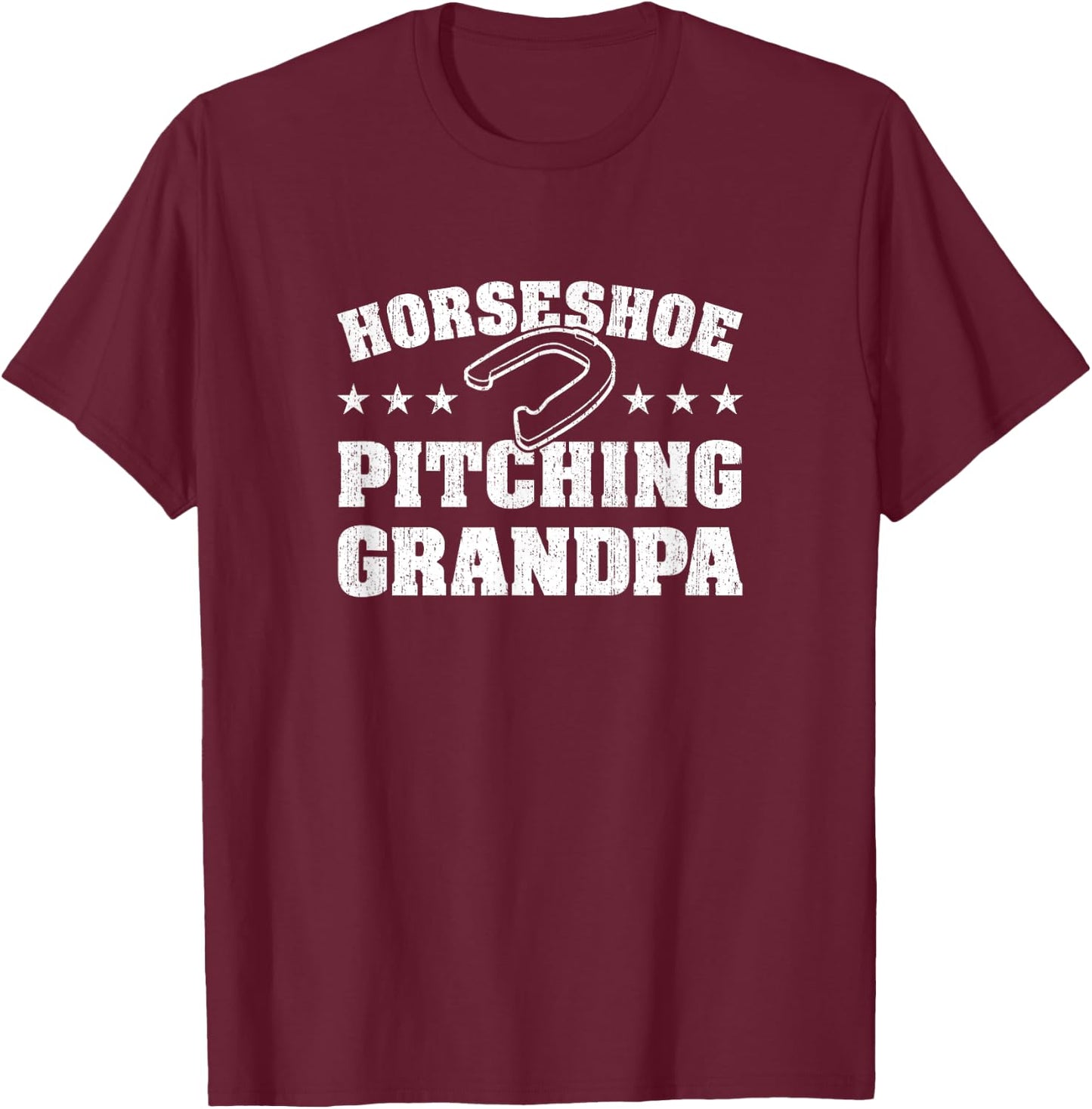 Horseshoe Player: Horseshoe Pitching Grandpa T-Shirt - T-Shirt | Maroon