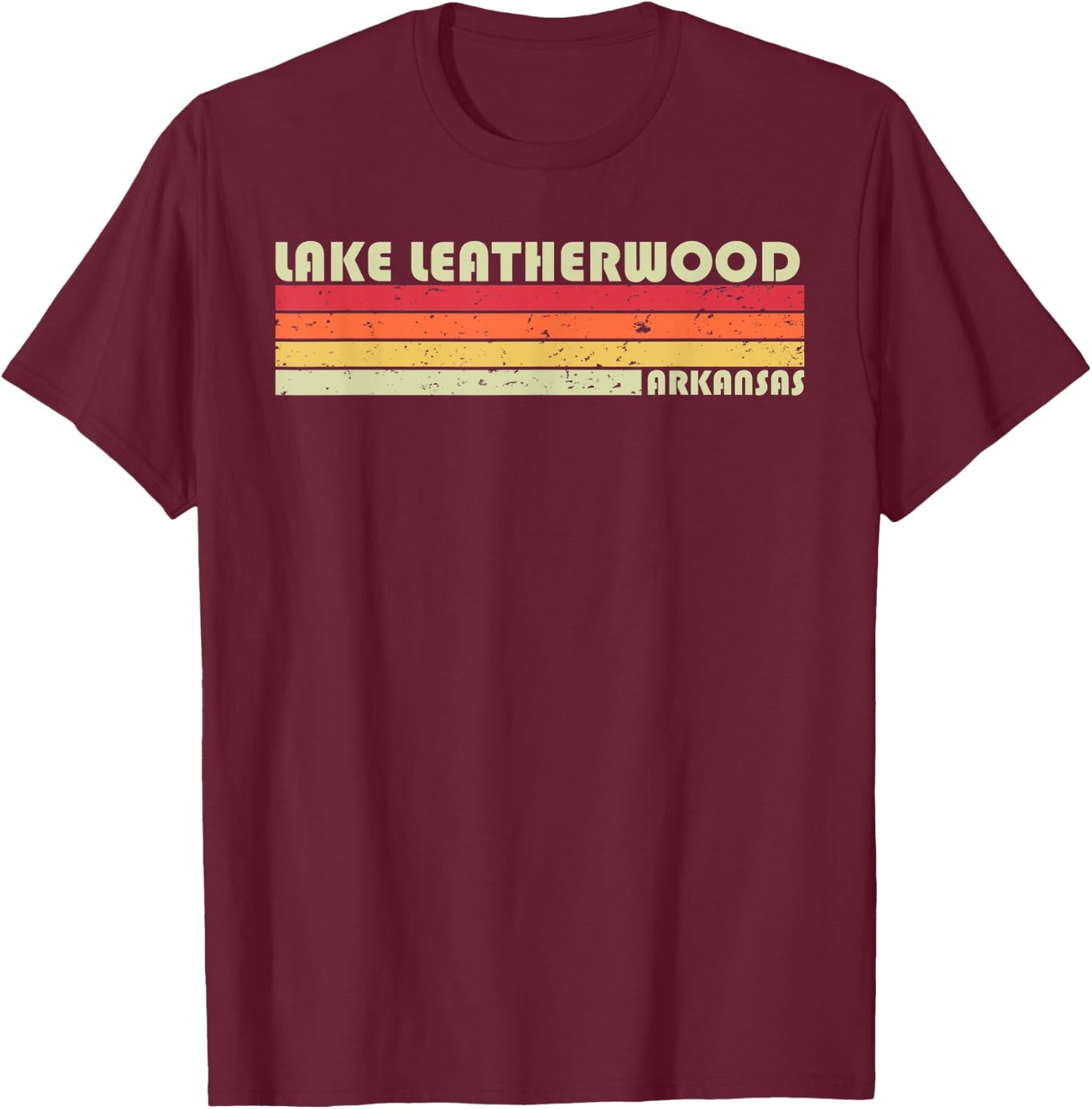 LAKE LEATHERWOOD ARKANSAS Funny Fishing Camping Summer Gift T-Shirt - T-Shirt | Maroon