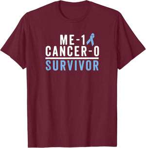 Prostate Cancer Survivor T Shirt Awareness Gift Blue Ribbon T-Shirt - T-Shirt | Maroon