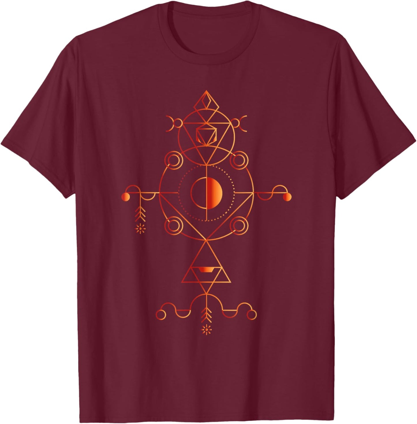 Sacred Geometry Art T-Shirt - T-Shirt | Maroon