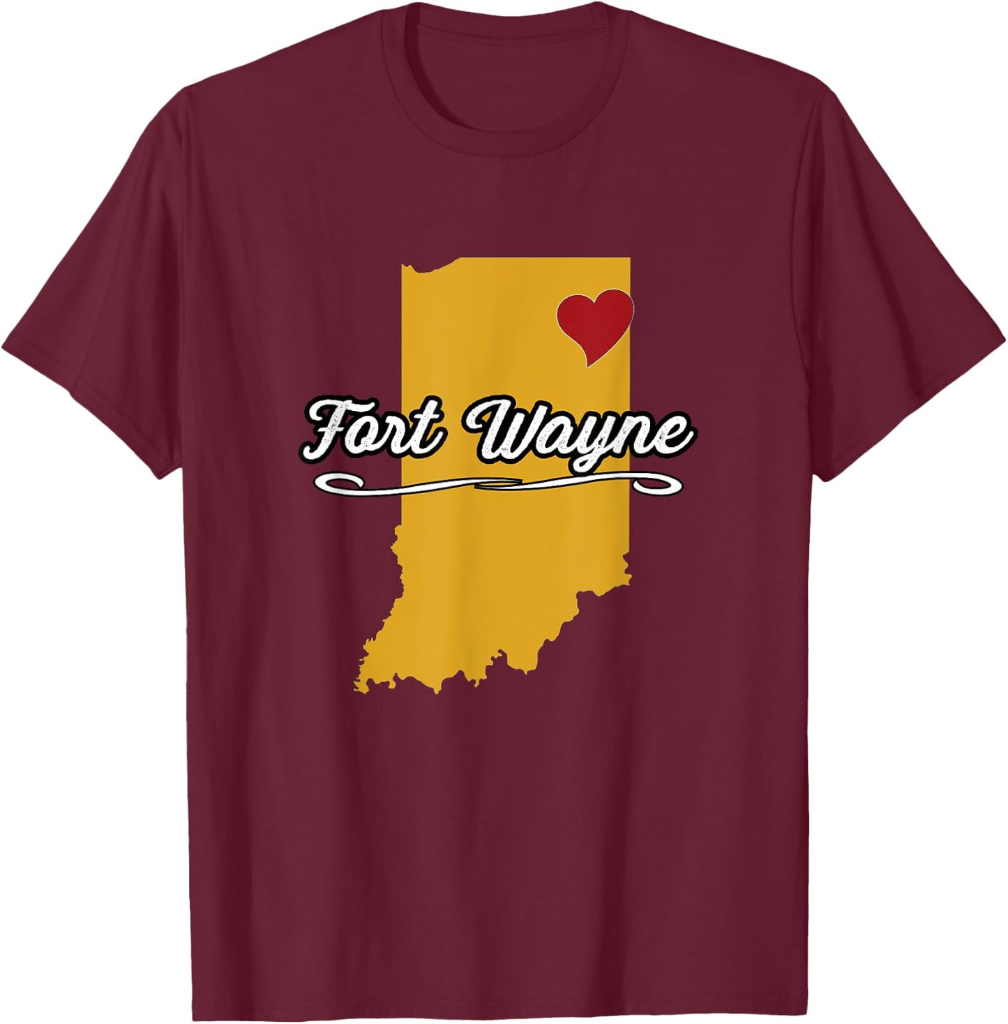 City of Fort Wayne Indiana | Hoosier Novelty Merch Gift T-Shirt - T-Shirt | Maroon