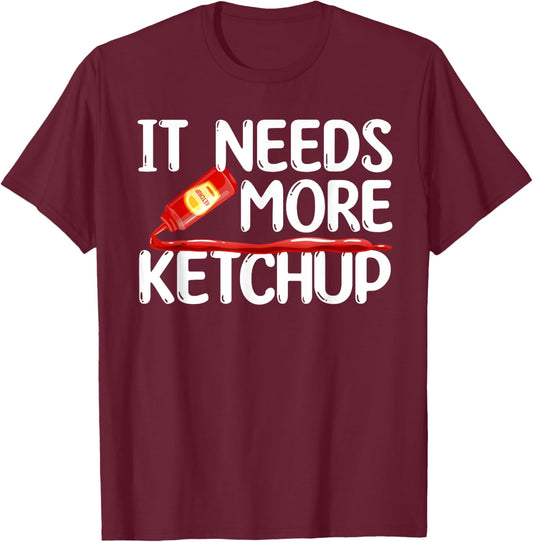 Funny Ketchup Art Women Kids Catsup Condiment Lovers T-Shirt - T-Shirt | Maroon