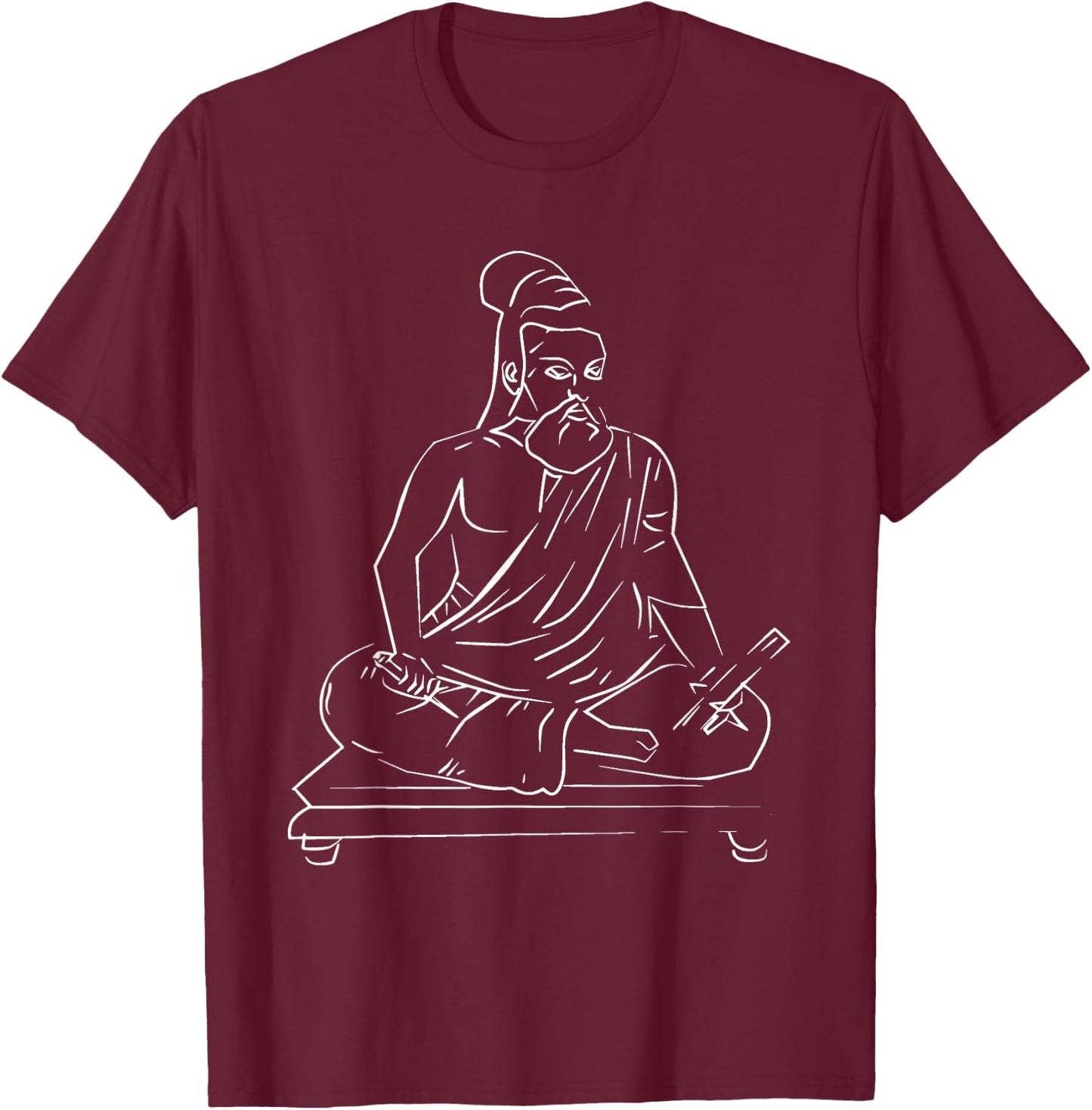 Biped Boutique Thiruvalluvar - Valluvar Tamil Poet Philosopher Poetry T-Shirt - T-Shirt | Maroon
