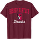 Bishop Hartley High School Hawks C3 T-Shirt - T-Shirt | Maroon