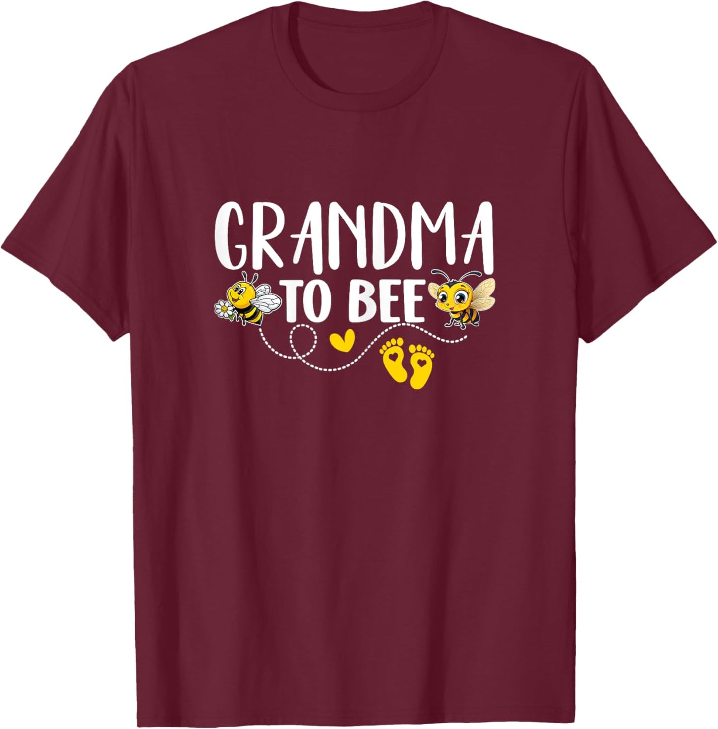 Grandma To Bee Gender Reveal Pregnancy Announcement Grandma T-Shirt - T-Shirt | Maroon