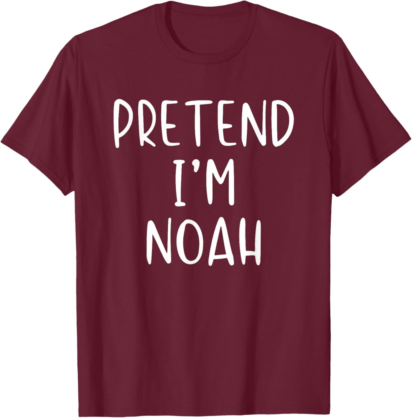 Pretend I'm Noah Costume Halloween Funny Simple Adult Kid T-Shirt - T-Shirt | Maroon