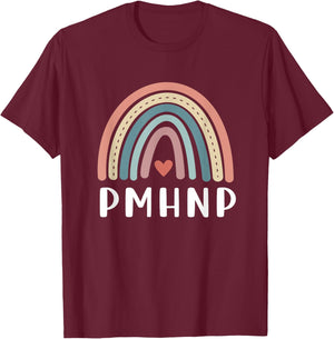 PMHNP Psychiatric Mental Health Nurse Practitioner Rainbow T-Shirt - T-Shirt | Maroon