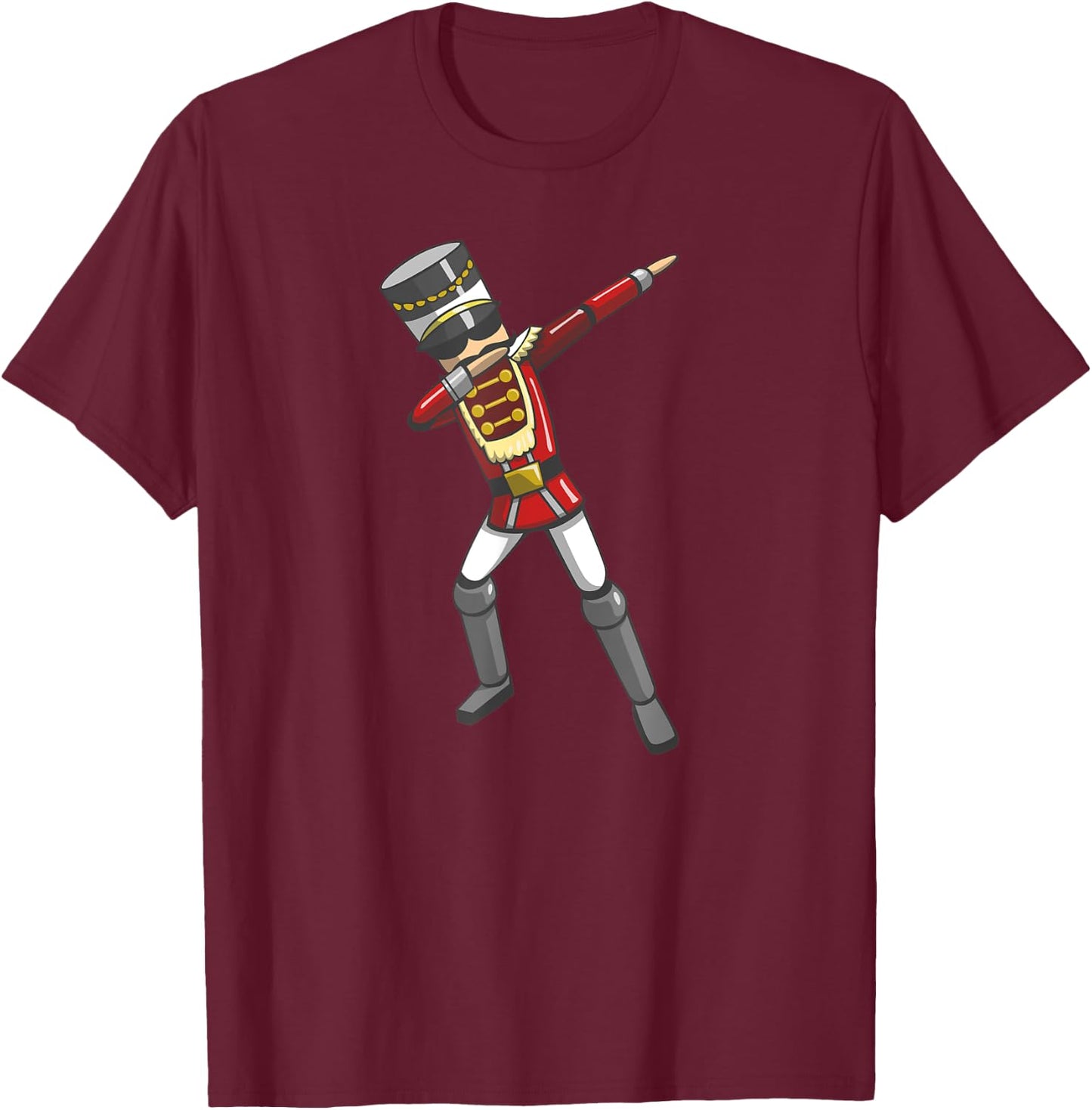 Dabbing Nutcracker Soldier Toy Christmas Dab Dance T-Shirt - T-Shirt | Maroon