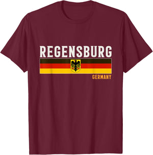 Regensburg City In Germany, Germany Flag T-Shirt - T-Shirt | Maroon
