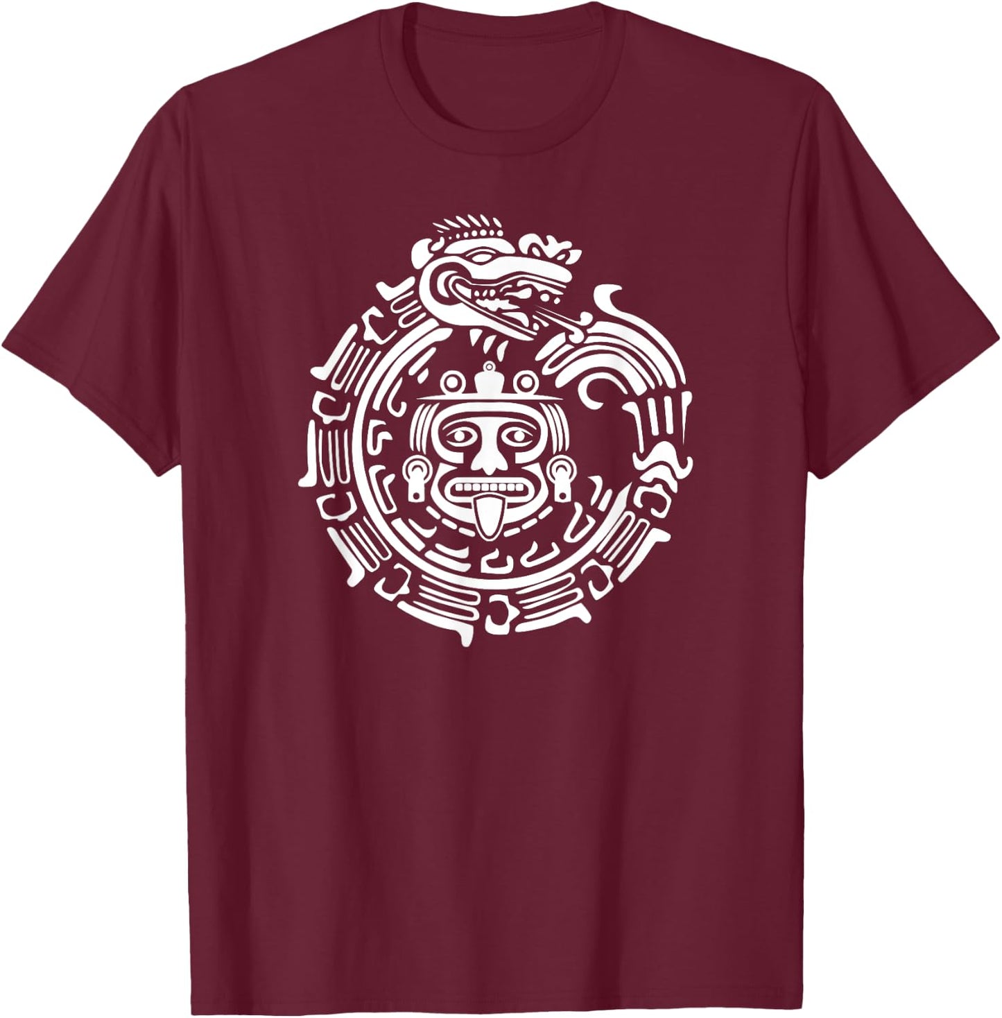 Quetzalcoatl Maya Aztec Ancient Symbol T-Shirt - T-Shirt | Maroon