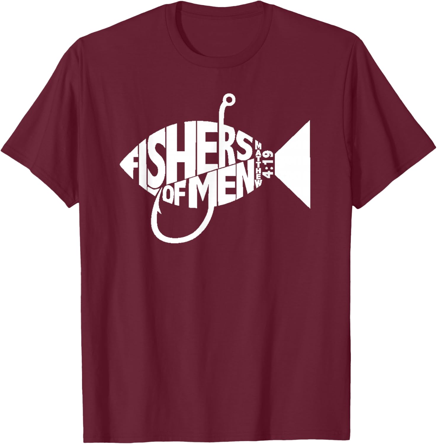 Matching Church Christian Group Bible Verse Fishers of Men T-Shirt - T-Shirt | Maroon