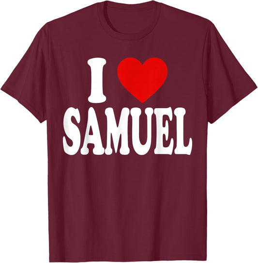 I Heart Love Samuel T-Shirt - T-Shirt | Maroon