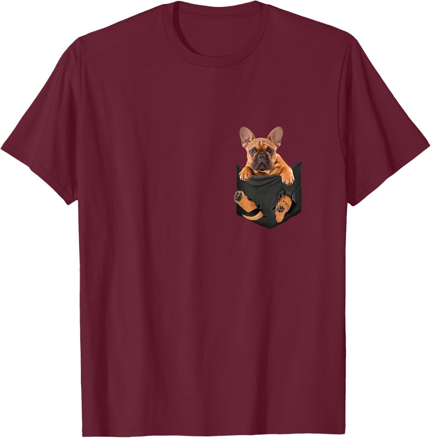 Dog Lovers Gifts French Bulldog In Bag T-Shirt - T-Shirt | Maroon