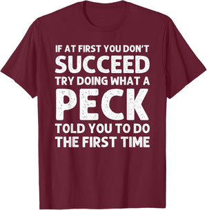 PECK Funny Surname Family Tree Birthday Reunion Idea T-Shirt - T-Shirt | Maroon