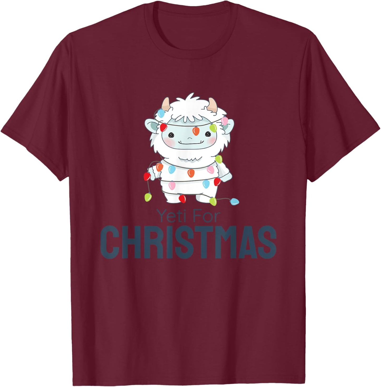 Yeti for Bed Christmas Abominable Snowman Pajama T-Shirt - T-Shirt | Maroon