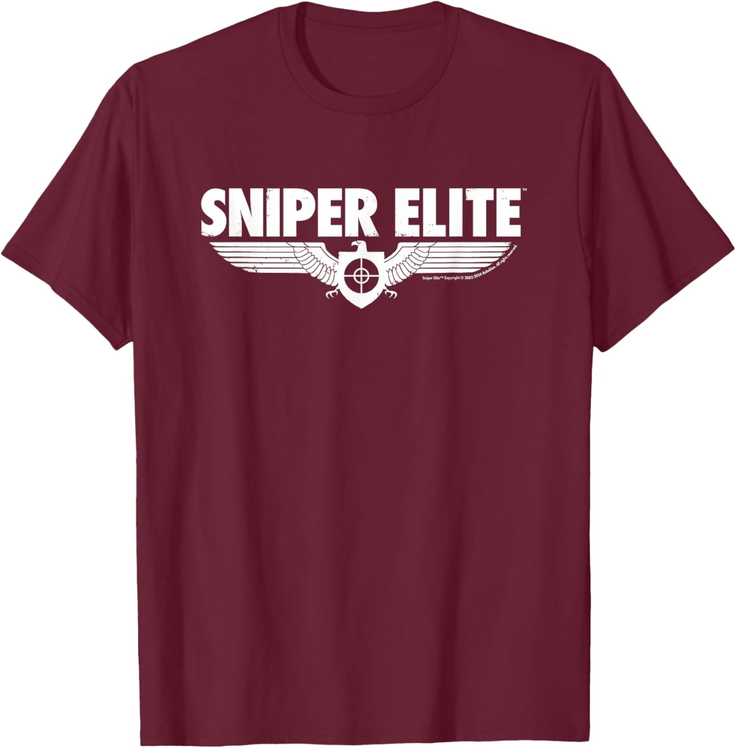 White Sniper Elite Logo , Black, S T-Shirt - T-Shirt | Maroon