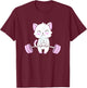 Deadlift Gym Lover Cute Cat Powerlifting Women Kids T-Shirt - T-Shirt | Maroon