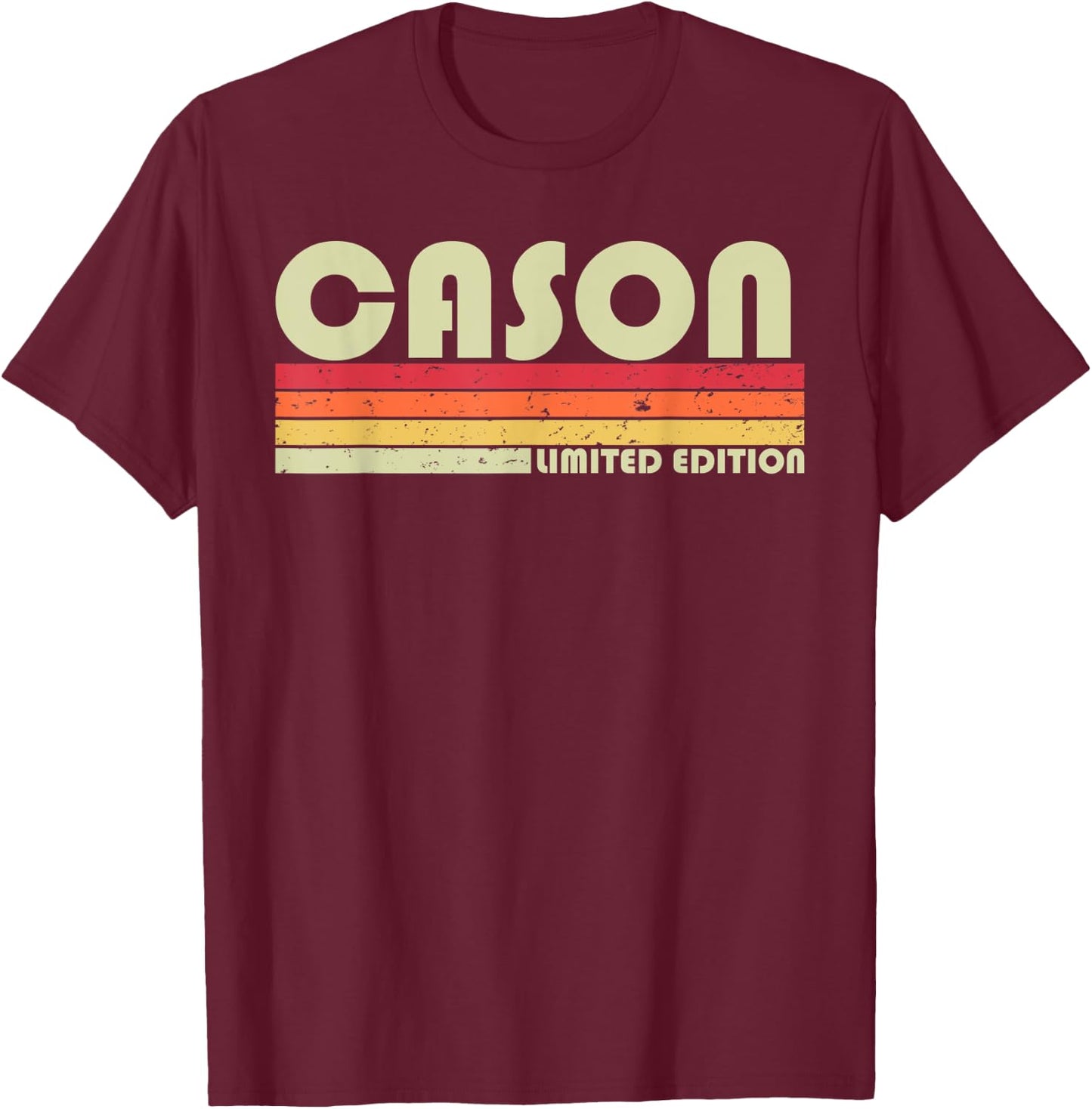 CASON Gift Name Personalized Funny Retro Vintage Birthday T-Shirt - T-Shirt | Maroon