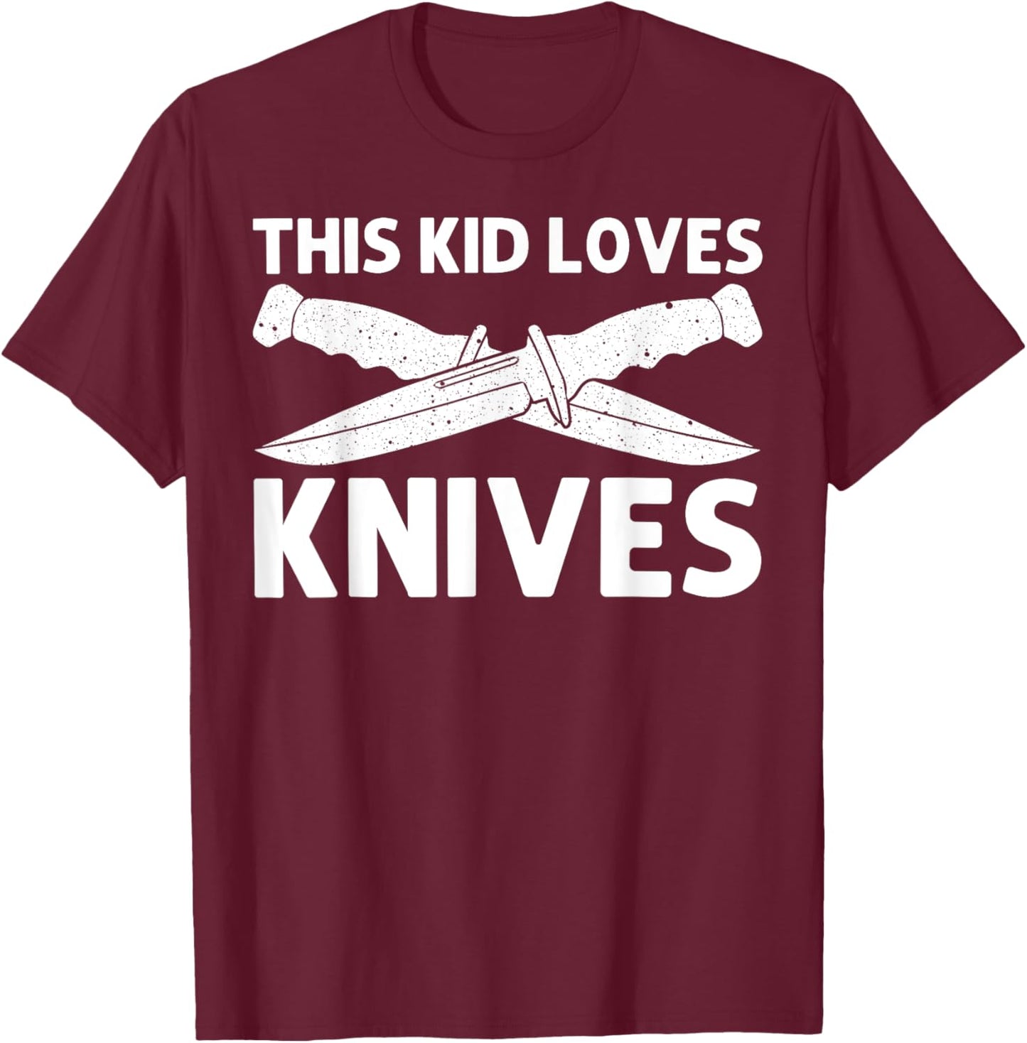 Cute Knife Design For Kids Boys Knife Collector Collection T-Shirt - T-Shirt | Maroon