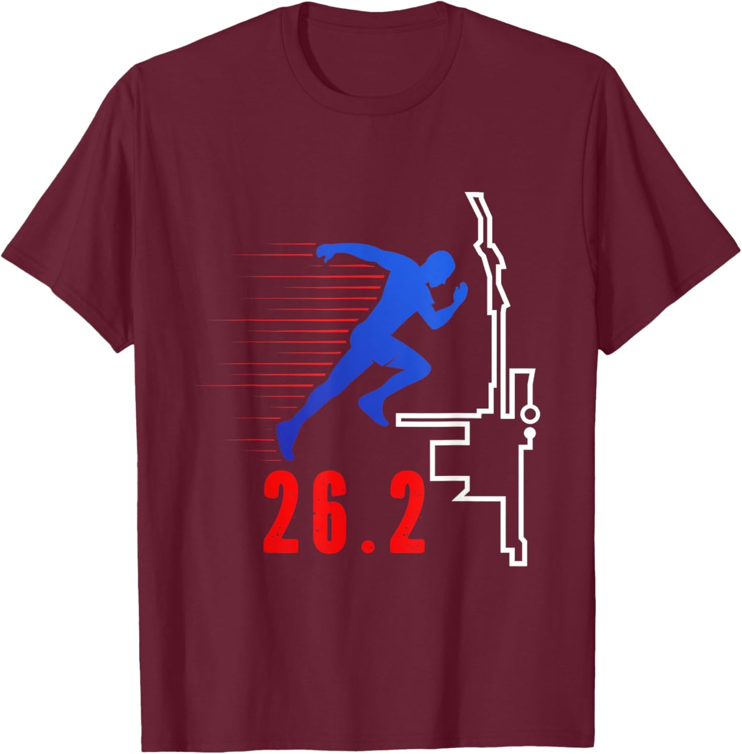 Chicago 26.2 miles Marathon Runner 2024 T-Shirt - T-Shirt | Maroon