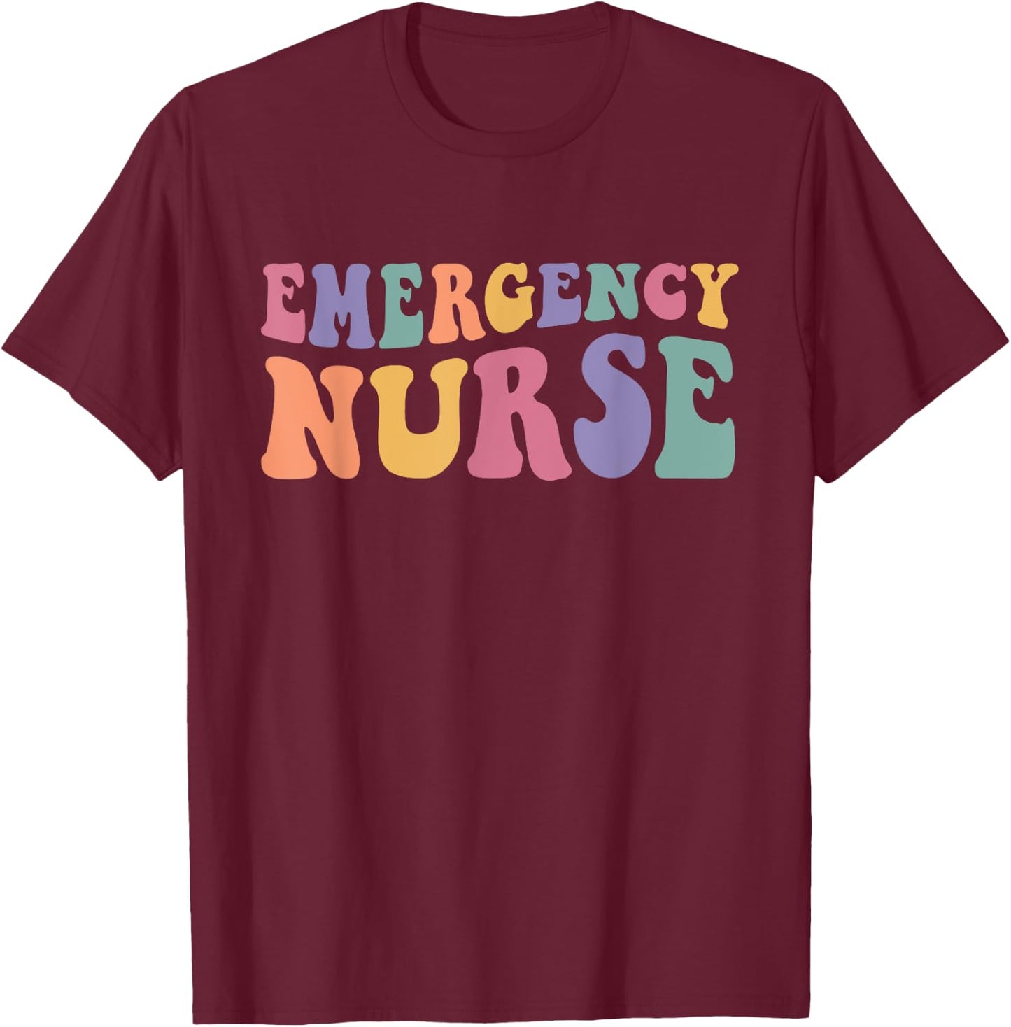ER Nurse Groovy Emergency Nurse Nursing School Women T-Shirt - T-Shirt | Maroon