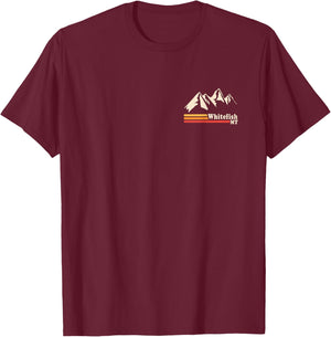 Retro Whitefish Montana Rocky Mountains Ski T-Shirt - T-Shirt | Maroon