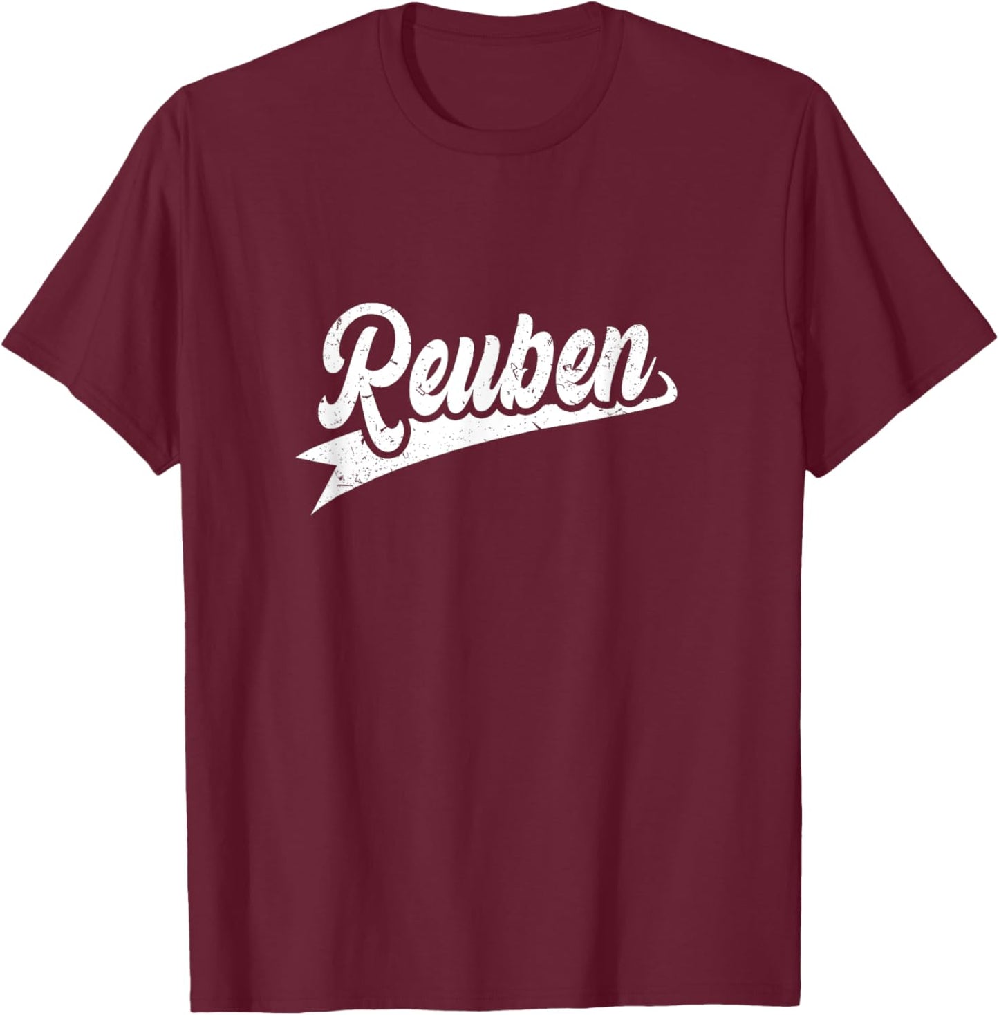 Classic 70s Retro Name Reuben T-Shirt - T-Shirt | Maroon