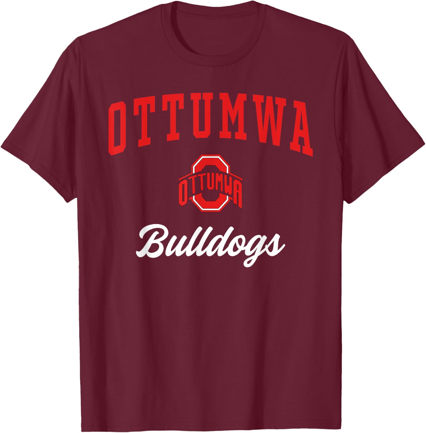 Ottumwa High School Bulldogs T-Shirt - T-Shirt | Maroon