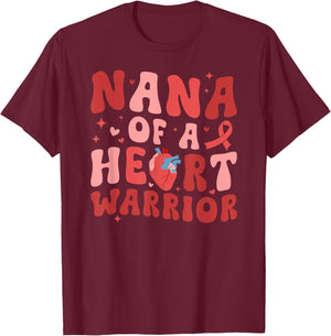 Nana Of A CHD Warrior Nana Congenital Heart Disease Nana T-Shirt - T-Shirt | Maroon