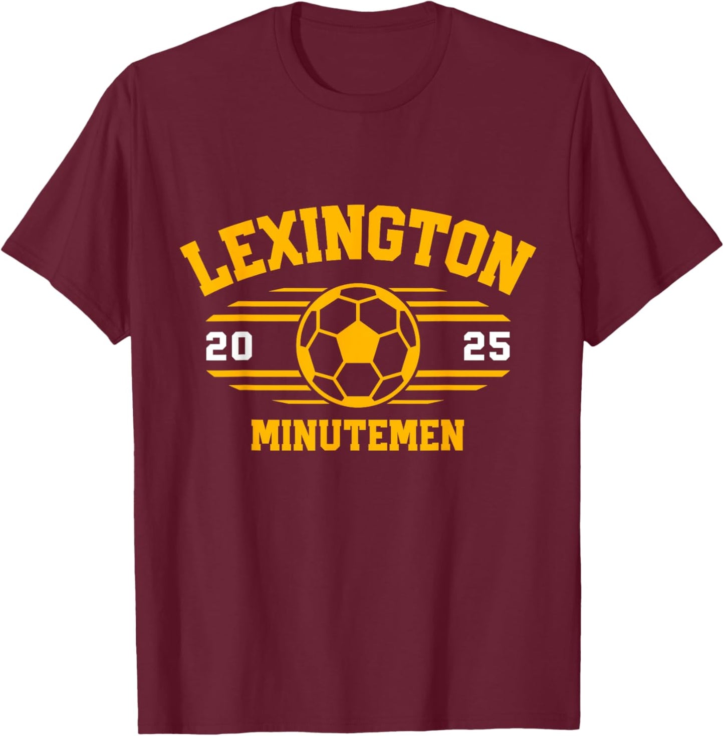 Lexington Minutemen Soccer Ball 2025 T-Shirt - T-Shirt | Maroon