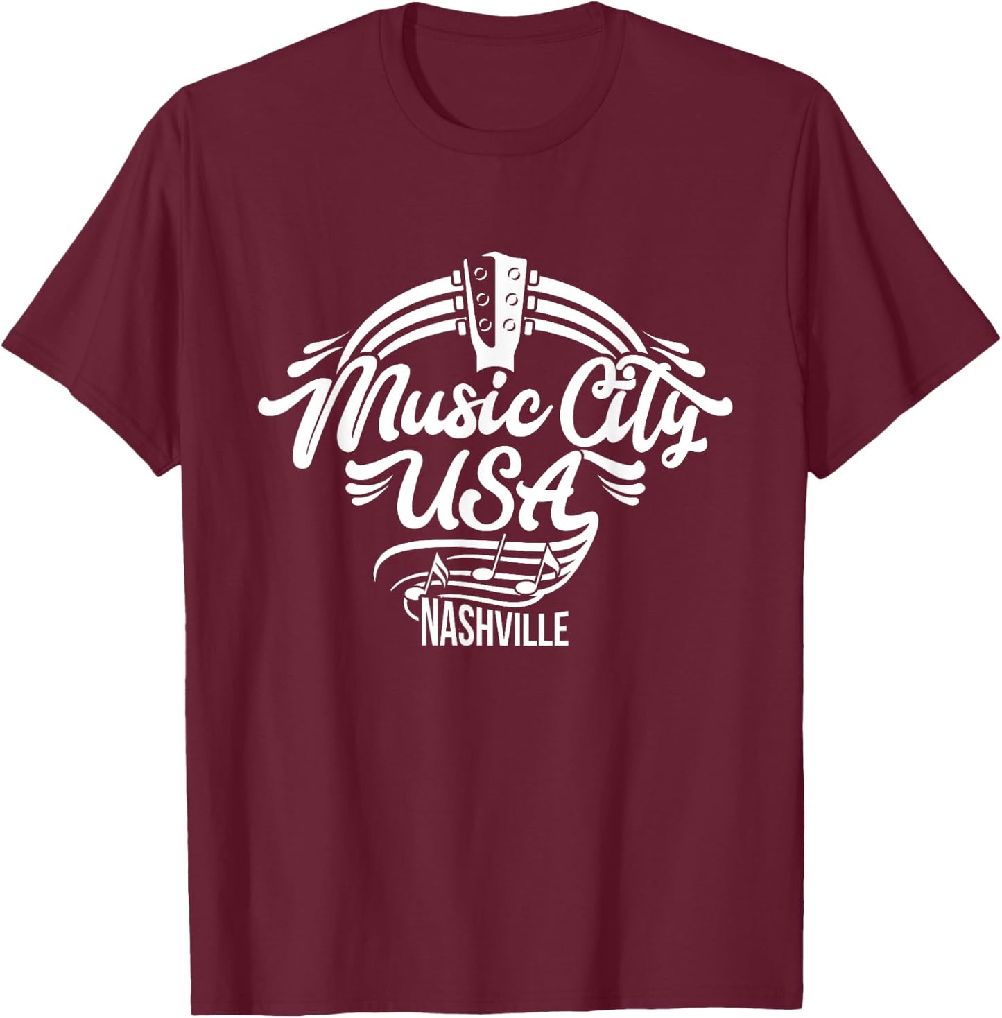 Music City USA Nashville | Retro T-Shirt - T-Shirt | Maroon