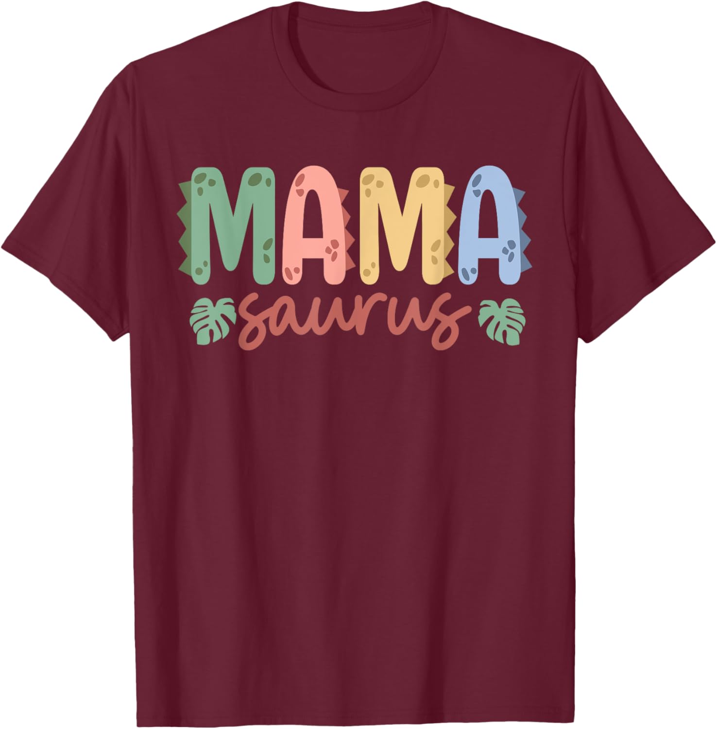 Mama Saurus Dad Dinosaur Birthday Family Matching T-Shirt - T-Shirt | Maroon