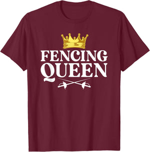 Cool Fencing Girls Fencer Sabre Gear Sword Sports T-Shirt - T-Shirt | Maroon