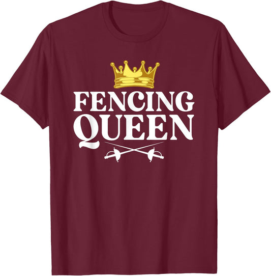 Cool Fencing Girls Fencer Sabre Gear Sword Sports T-Shirt - T-Shirt | Maroon