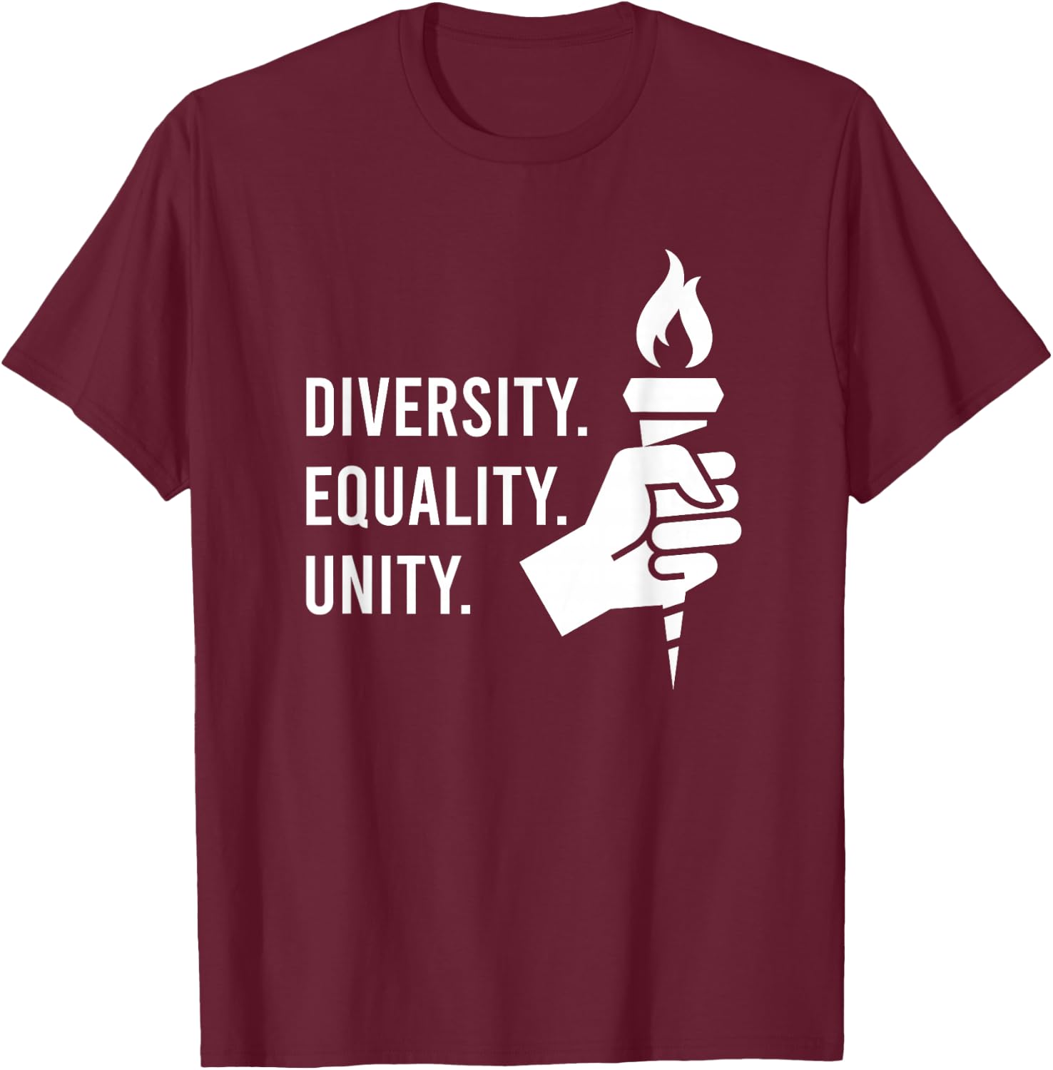 Diversity. Equality. Unity. A Feminist, Inclusion, & Resist T-Shirt - T-Shirt | Maroon