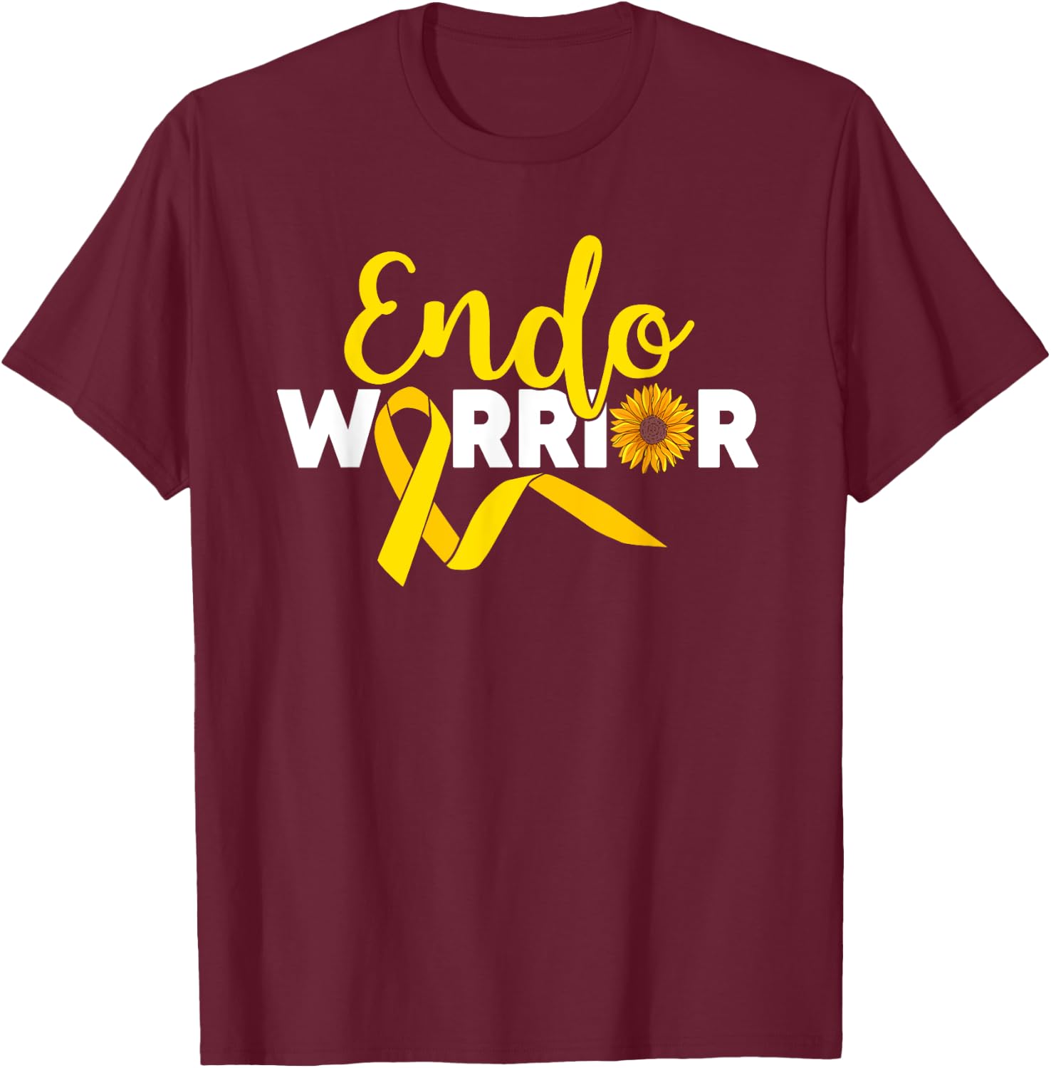 Endo Warrior Endometrium Endometriosis Awareness T-Shirt - T-Shirt | Maroon